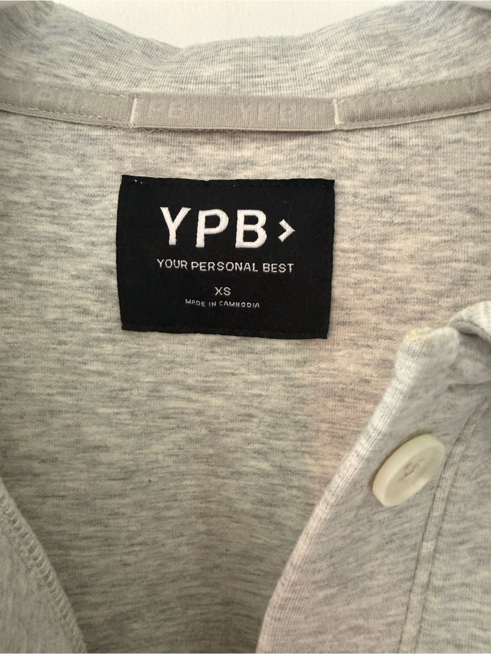 Abercrombie & Fitch Heather Gray Polo Collar Sweatshirt - Picture 3 of 3